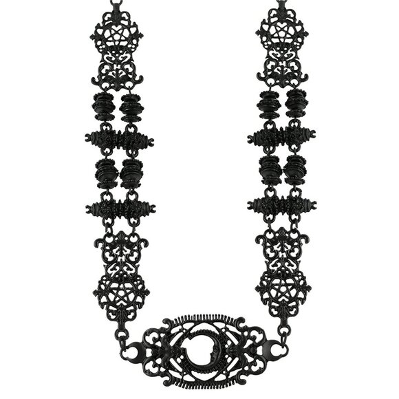 Fortune Teller Baroque Necklace – by Restyle ✦ Ornate Filigree ✦ Rare Statement - Picture 1 of 3